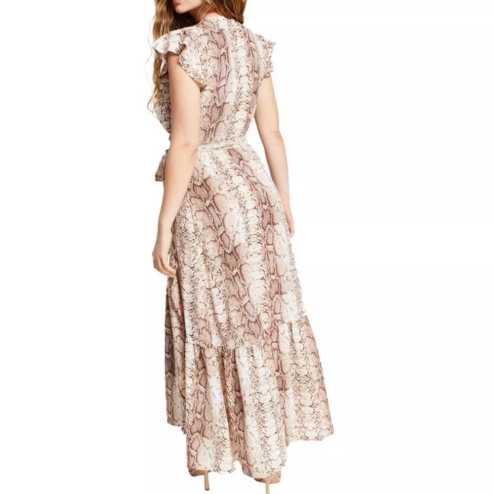 Bohemian, Bar III Snakeskin, Animal Print Wrap-Style Maxi Festival Dress, Sz M - Picture 2 of 4